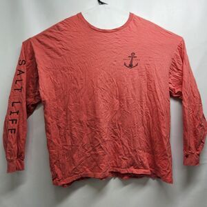 Salt Life Live Salty Long Sleeve Tee Men’s 2XL Coral Mexico 100% Cotton RN131535